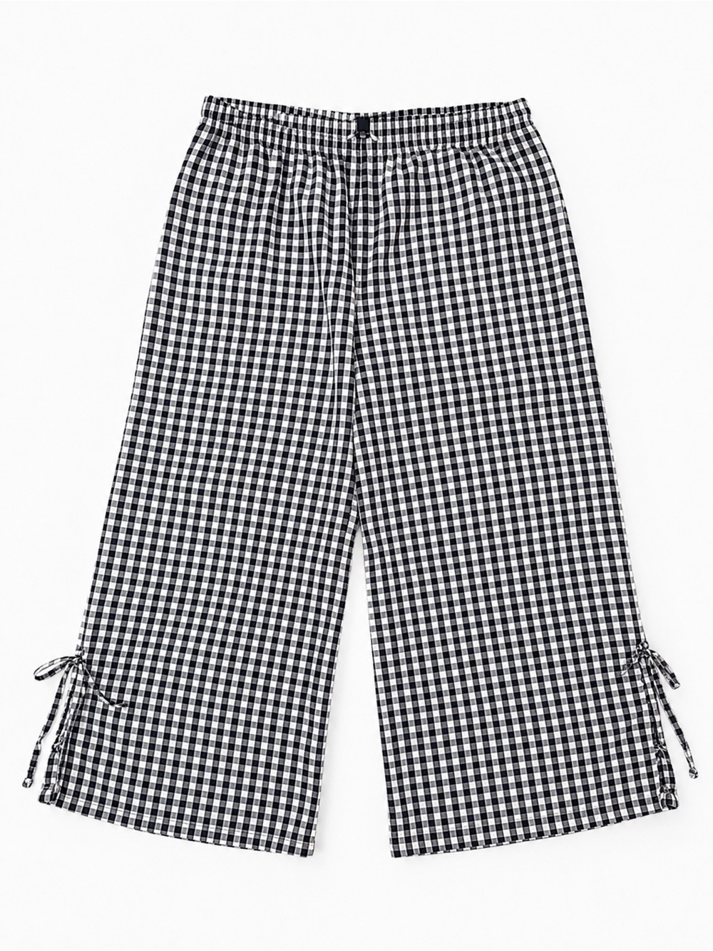 Women’s American Eagle Black & White Gingham Wide-Leg Crop Pants